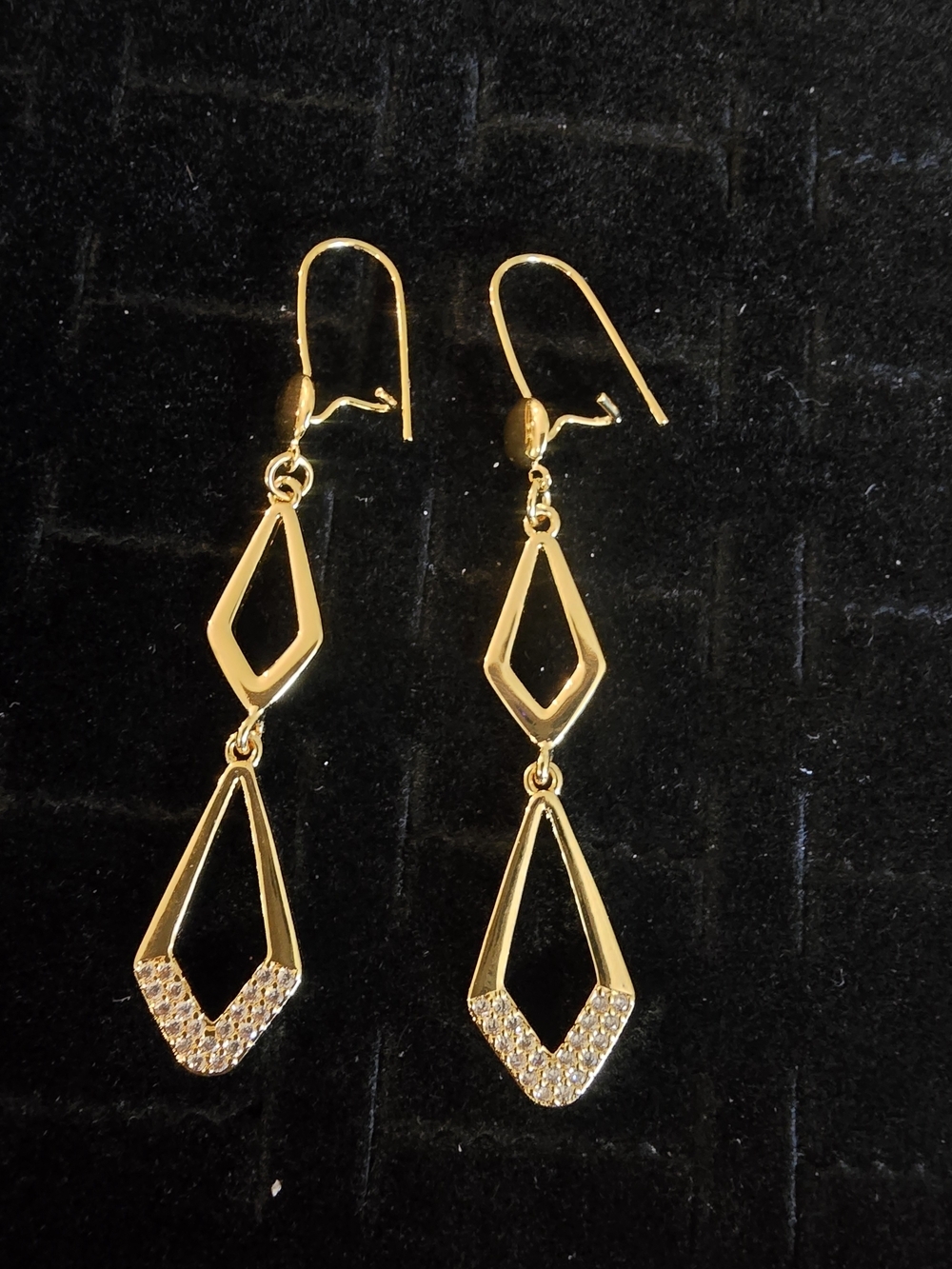 22kgp Dubai Earings Gold Dangle Geometric Drop Earrings - Women Jewelry